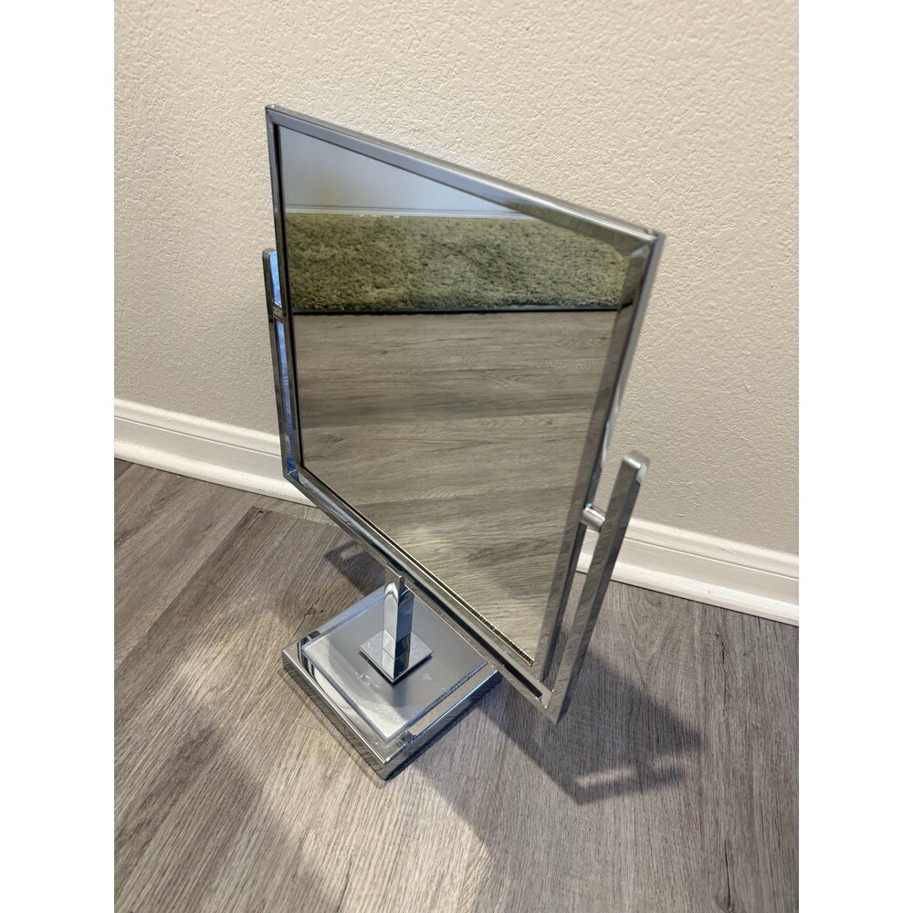 VTG 1960 Modern Lucite Solid Brass Table Top Swivel Mirror Charles Hollis Jones